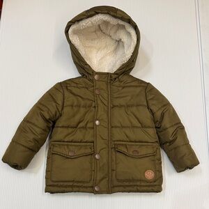 Little Me Olive Green Puffer Jacket